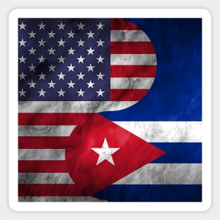 USA Cuban Dual Yin Yang Flag Sticker